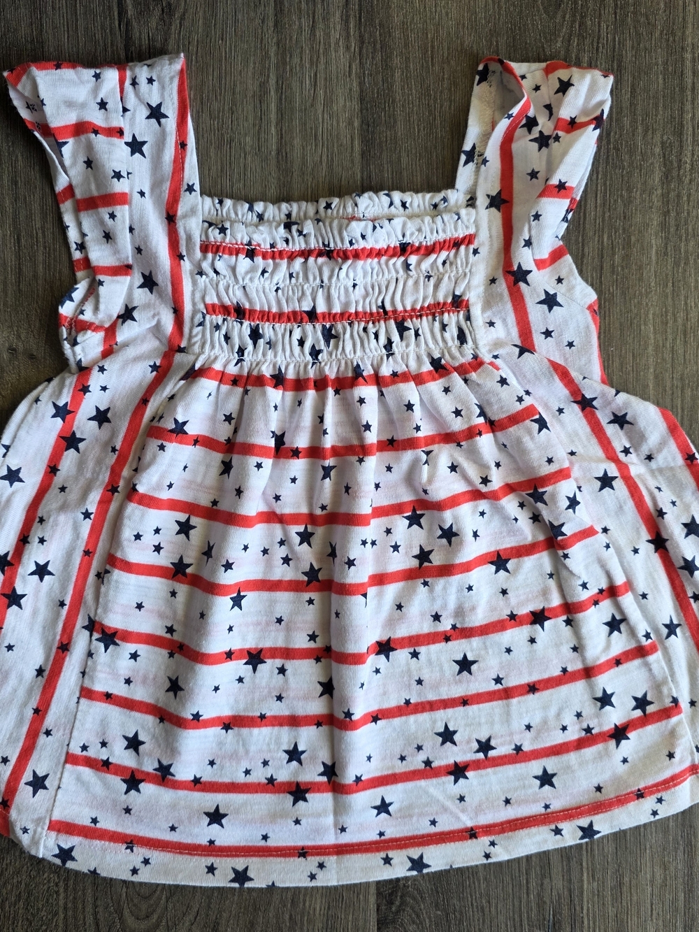 Cat & Jack White Red and Navy Star Stripe Tank Top